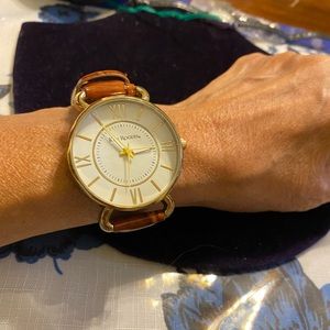 Kim Rogers Camel Crocco Leather Strap Watch new without tags need battery
